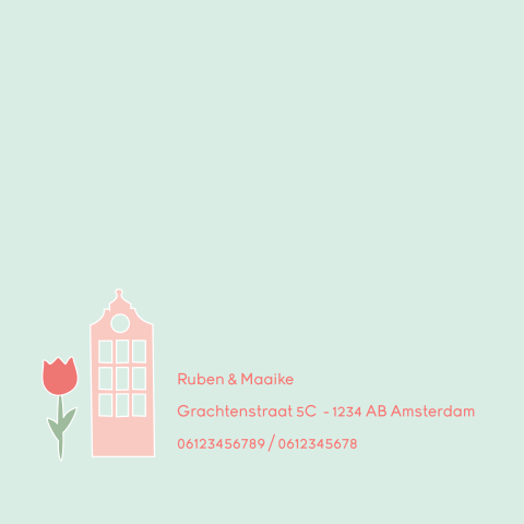 Geboortekaartje plattegrond Amsterdam