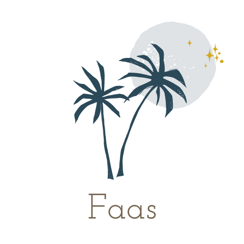 Hip babykaartje met palmen, maan en sterren