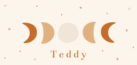 Trendy geboortekaartje met maantjes en sterretjes