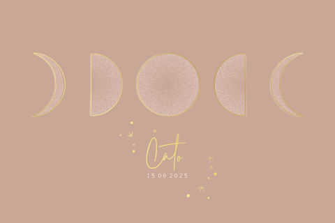 Hip goudfolie babykaartje met maanfases en sterren
