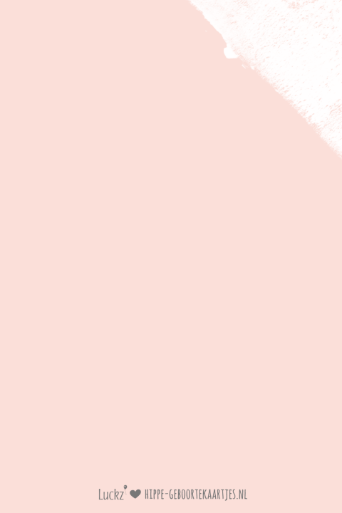 koperfolie geboortekaartje voor meisje met roze verf en foto