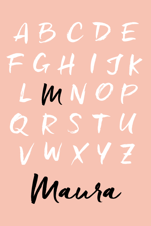 Stoere poster voor een meisje met alphabet