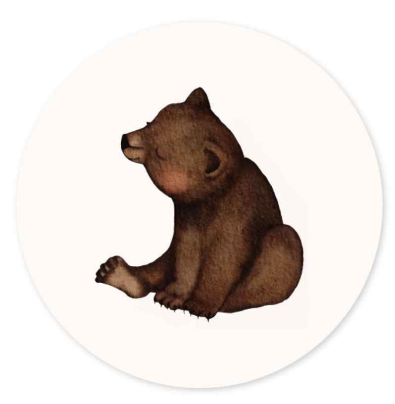 Sluitsticker met illustratie beer