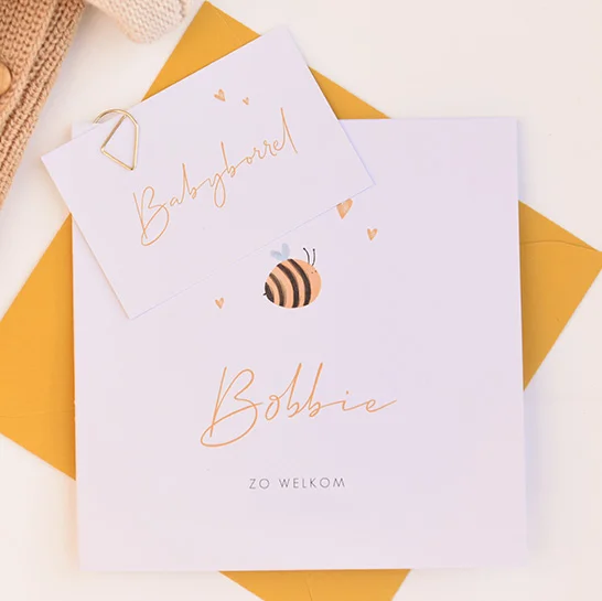 babyborrelkaartjes als labeltje