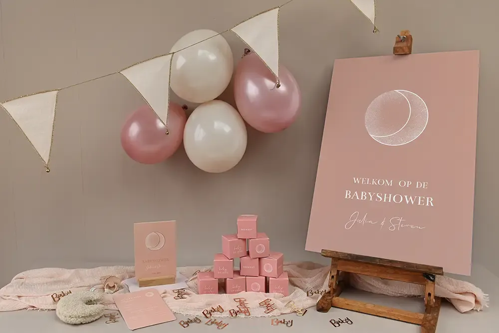 Babyshower kaarten en bijpassende producten