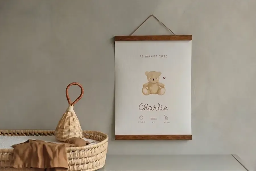 poster in stijl geboortekaartjes