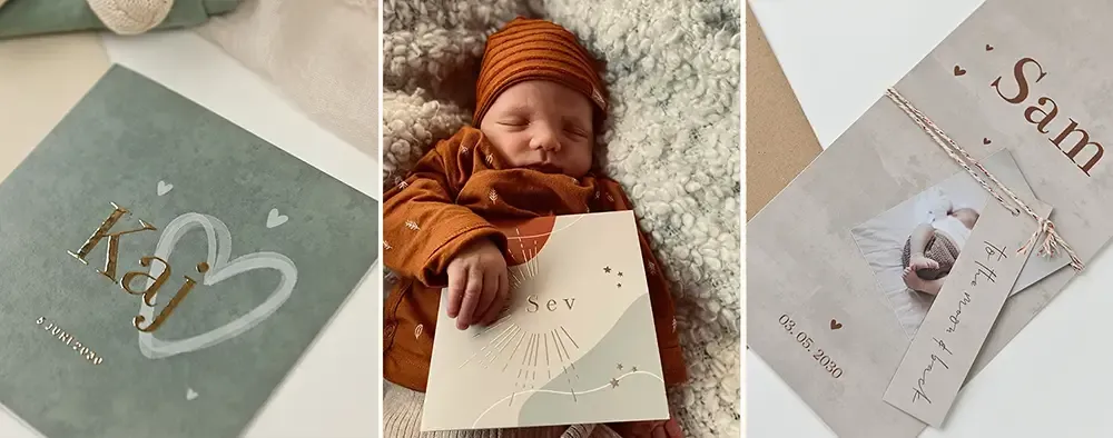 voorbeeld korte namen op babykaartjes