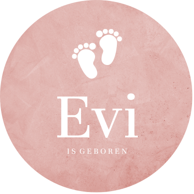 Raamsticker Rond Met Roze Velvet Look En Voetjes