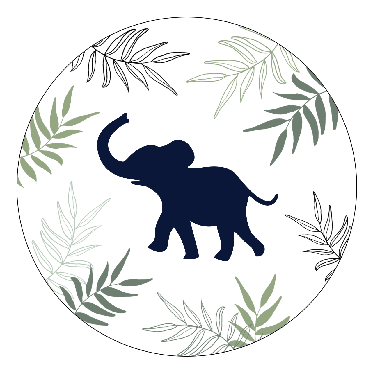 Sluitzegel olifant met takjes